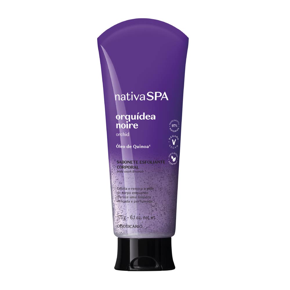 Sabonete Corporal Esfoliante Nativa Spa Orquídea Noire, 175ml